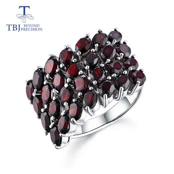 TBJ,nový štýl prírodný drahokam čierny granát krúžky 925 sterling silver jemné šperky pre ženy výročie & narodeninám krásny darček