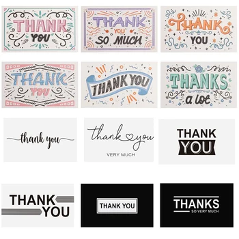 50PCS Ďakujem Vám Karty Poznámka: baliaci papier Vďaka Štítky Pozdrav Pohľadnice, Darčekové Balenie Balík Dekorácie Small Business 0