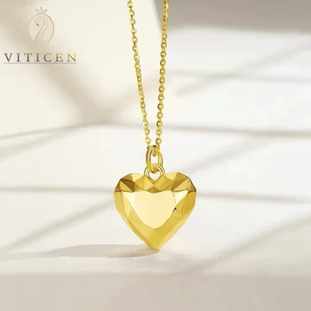 Skutočné 18k Zlata Srdce Prívesok Romantický Valentín Zásnubný Dar Nádherné Šperky Originálny Dizajn a Módne Au750 Náhrdelník
