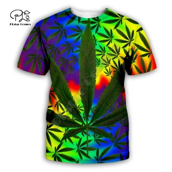 DOBRÝ PUKY DRŽAŤ Spolu Burín Zelenej Listovej Reggae Retro Trippy 3Dprint Streetwear Lete Bežné Vtipné Krátke Rukávy T-Shirts A1