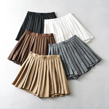 2022 V Lete Vysoký Pás Sukne Dámske Módne Sexy Mini Sukne Vintage Skladaná Sukňa Kórejský Tenis Sukne Krátke Biela Čierna