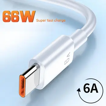 66W 65W 6A Super Dart Nabíjací Kábel Rýchle USB Typu C Nabíjanie Dátový Kábel pre Xiao Poco M3 X3 NFC F2 Mi 11 9 Samsung Huawei OPPO