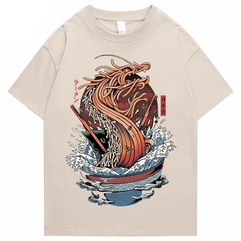 2022 Japonský fúzy dragon tlačiť T-shirt pánske chladné letné krátkym rukávom pánske tričko retro fashion T-shirt punk T-shirt 0