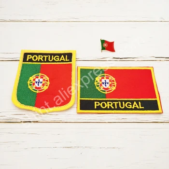 Portuguesa Národnej Vlajky Výšivky Škvrny Odznak Štít A Štvorcový Tvar Pin Jeden Súbor Na Remienok Na Ruku Handričku Batoh Dekorácie 0