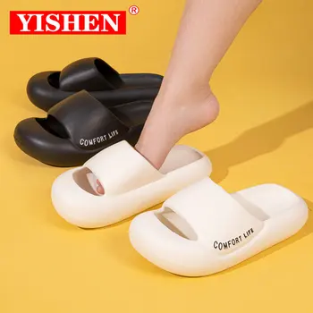 YISHEN Ženy Papuče Letné Sandále Uzavreté Prst Platformu Flip Flops Mužov protišmykových Pár Módne Topánky Vonkajšie Vnútorné Papuče