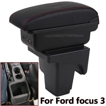 Pre Ford Focus 3 Opierkou box 2013 2014 FORD FOCUS3 Auto doplnky Interiéru úložný box Originál opierkou spoplatnené usb