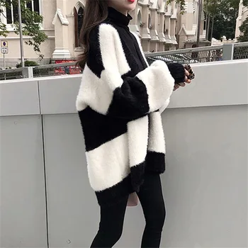Ženy kórejský elegantné mohair sveter cardigan jeseň v zime teplé mäkké pletené svietidla rukáv otvorenie steh kabát, sveter žena svetre 0