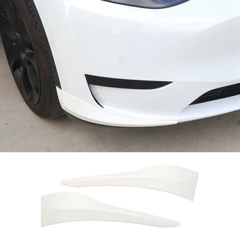 Predný Nárazník Štiepačky Pery Spojler Anti-Kolízie Uhol Stráže Pre Tesla Model Y 2017-2022 Biela