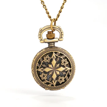 0 Veľké bronzové diamond lístkov Roman rozsahu tvorivé trend vreckové hodinky osobnosti retro darček vreckové hodinky quartz 0
