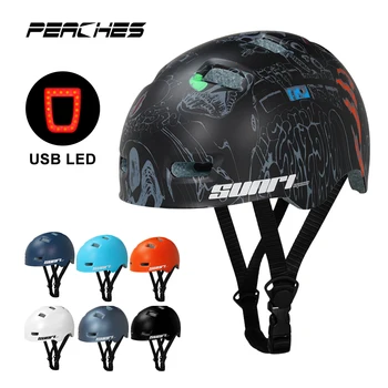 Elektrický Skúter Prilba s zadné svetlo na Bicykli Helmu na Lyžovanie Požičovňa Bicyklov Skúter Skateboarde, BMX, Skate Kúsok Bombardér Mtb Prilba 0