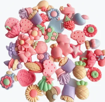5/30pcs/Veľa Mix Farieb Dizajn Cabochons Ploché Späť Živice Lesk Pastel Konfety Candy Živice Pre Deti DIY Telefón Dekorácie 0