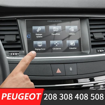 215*120mm Auta GPS Navigácie Oceľ Sklo Ochranný Film Na Peugeot 308 408 508 208