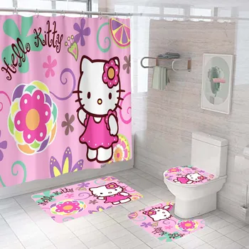 Kawaii Sanrioed Hello Kitty Kuromi Moje Melódie Anime, Komiksu, Sprchové Závesy Kúpeľňa Nepremokavé Záves S Háčikmi Dievčatá Dary