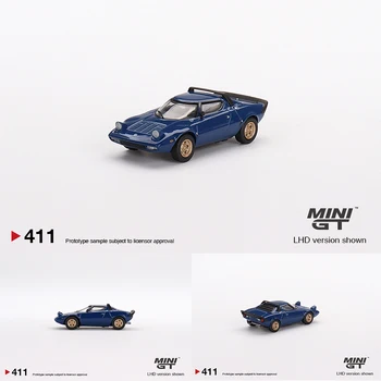 MINI GT 1:64 Lance Stratos HF Stradale Bleu Vincennes Zliatiny Diorama Auto Model Kolekcie Miniatúrne Carros Hračky 411 Na Sklade