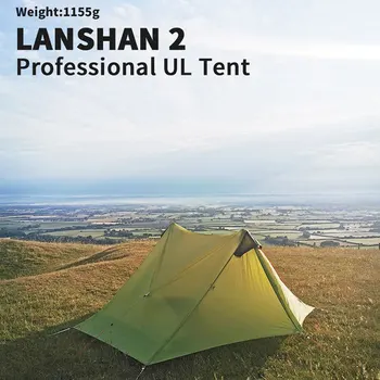 3F UL VÝSTROJ LanShan 2 15D 2 Osoby, Vonkajšie Ultralight Camping 3-4 Sezóny Profesionálne Rodless Stan Treking Pólov podložka 0