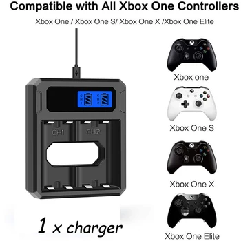 LCD Duálny USB Nabíjačka pre Xbox Jeden / Xbox Jeden S/Xbox One X/Xbox Jeden Elite Bezdrôtový ovládač Gamepads