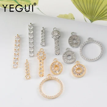 YEGUI M1011,šperky, doplnky,18k zlatom,meďou kov,ródium á,zircons,prívesky,diy náušnice,šperky robiť,10pcs/veľa