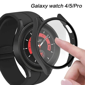 Kryt pre Samsung Galaxy Watch 5 pro Prípade 45mm, 5 44 mm 40 mm Chránič Obrazovky PC Nárazníka Tvrdeného Skla Galaxy sledovať 4 classic 46 mm