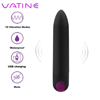 VATINE 10 Rýchlosti Bullet Vibrátory Stimulátor Klitorisu Vaginálne Masér Silné Vibrácie G Bod Orgazmus, Sexuálne Hračky Pre Ženy
