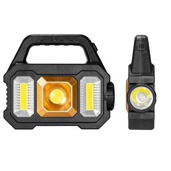 LED Elektrické Horák, USB Nabíjanie Solárne Prenosné Pozornosti Non-Slip Nepremokavé Multifunkčné S Bočné Svetlo pre Outdoor Camping