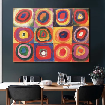 Moderné Wassily Kandinsky Plátno na Maľovanie Abstraktné Červený Kruh Plagáty Vytlačí Wall Art Obrázok pre Obývacia Izba Dekorácie Cuadros