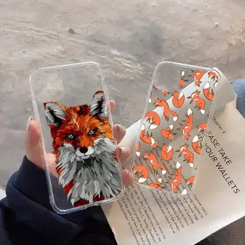 fox zvierat roztomilý Telefón Prípade Transparentné mäkké Pre iphone 11 13 12 14 x xs xr pro max mini plus