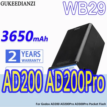Vysoká Kapacita GUKEEDIANZI Náhradné Batérie WB29 3650mah pre Godox Witstro AD200 AD200PRO AD200 PRO (AD200 Batérie)