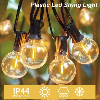 G40 Nerozbitné LED Svete Žiarovky Terasa String Svetlo Pre Obývacia Izba, Spálňa Indoor Outdoor Záhrada, Víla Vianočnej Dovolenky zariadené, pri 0