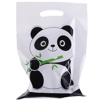 10pc Plastové china panda Tému Narodeninovej Party Dodávky Dieťa Deti Dekorácie Vrátiť Dar Korisť Vrece Cukroví Box Cartoon Vzor