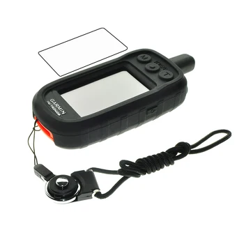 pre Ručné GPS Garmin Alpha 100 Alpha100 Chrániť Silikónové puzdro + Čierna Odnímateľný Krúžok Krk+Screen Protector 0