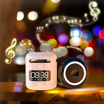 Elektronické Tabuľka budíky s Bluetooth Reproduktor, FM Rádio Prenosný Mini Spánok, Nočné Svetlo Digitálne Stôl Hodiny Home Office
