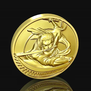 Zoro Cosplay Pozlátené Mince Anime Odznak Medailón Umelecké Zbierky Darček
