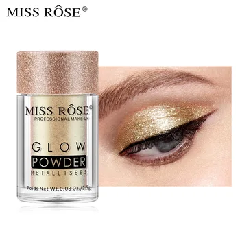 MISS ROSE Kovovým Leskom Očné tiene Prášok Profesionálne Lesk Pearl Nepremokavé Dlhotrvajúci Pinkflash Pigment Eyeshadow Nástroj