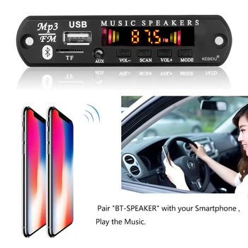 12V Bluetooth 5.0 WAV Prehrávač Mp3 Dekódovanie Rady FM Rádio Modul Bezdrôtového audio Prijímač 3,5 mm USB, AUX TF Karty