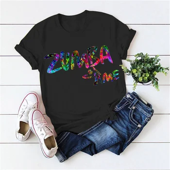 Rainbow Láska Zumba Tanečné Tlač Ženy Tshirts Vtipné Tričko Camisetas Mujer Graphic T Shirt Femme Hip Hop Žena T-Shirt