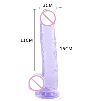 Malá Veľkosť Dildo Masturbator Análny Hračky Pre Ženy Dildo Crystal prísavky Penis Ženské Sexuálne Hračky, G-Spot Erotické Hračky pre Dospelých 18