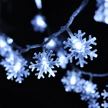 2/5/10M LED Snowflake String Rozprávkových Svetiel Garland Vianočný Stromček Nový Rok Izba valentínska Výzdoba Lighys USB Batéria