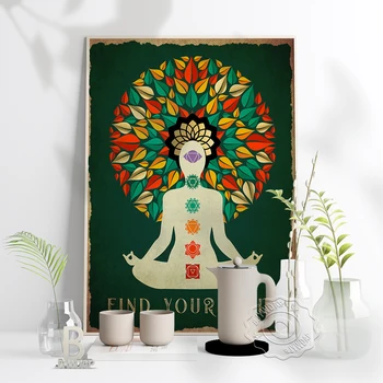 Jóga Mandala Meditácie Umenia, Tlače, Plagát, Upokojujúci Zen Stenu Obrázok, Aura, Čakry Kundalini Plátno Na Maľovanie Moderná Spálňa Decor 0