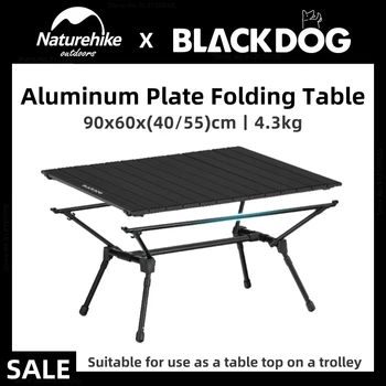 Naturehike-BlackDog Outdoor Camping Stôl Skladací Prenosné Hliníkové Zliatiny Nastaviteľná Výška Piknik Čaj Stôl Skladací Nábytok