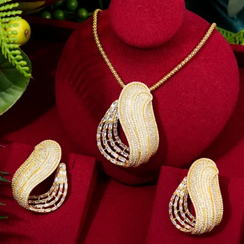 GODKI Veľký Módne Luxusné Púpava Vyhlásenie Šperky Set Pre Ženy, Svadobné Party Plnej Zirkón Dubaj Svadobné šperky Set