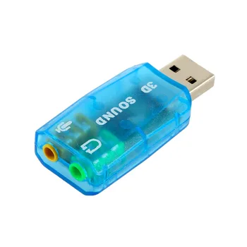 1 ks 3D Zvuková Karta USB 1.1 pre Mikrofón/Reproduktor Adaptér Priestorový Zvuk 7.1 CH pre Notebook notebook Vysokej Kvality