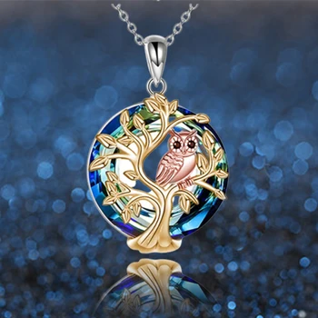 Kolibrík Strom Života Náhrdelník Krásne Svadobné Šperky, Prívesok Darček pre Ženu, Matku, Svadobné Zapojenie Šperky Crystal