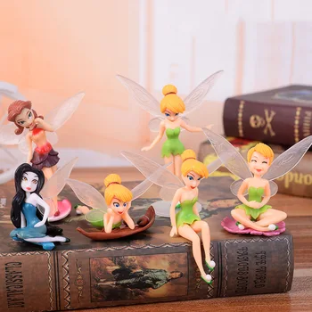 6Pcs/Set 6-10 cm Disney Princezná Tinker Bell andersenove Rozprávky Cartoon PVC Akčné Figúrky Bábiky, Figúrky Model Hračky, Darčeky