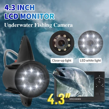 Erchang Podmorský Rybolov Fotoaparát 1000TVL 4.3 Palcový Ryby Finder LCD Monitor 15M Kábel Fishfinder Na Ľad/Sea Fishing