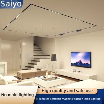 Saiyo Moderné kompletnú Sadu LED Magnetickou koľajnicovou Svetlo Vložené Železničnej Spotlights12W 24W Zapustené 48V Stropný Systém Prívesok Svietidlá Svietidlá