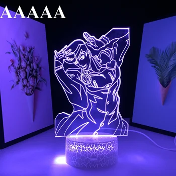 JoJos Bizarné Dobrodružné Anime Obrázok Higashikata Josuke LED Nočné Svetlo pre Spálňa Decor Vianočný Darček Manga 3D stolná Lampa