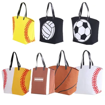 futbal basketbal, futbal, softball baseball Šperky Balenie Polotovary Deti Bavlna Plátno Športové Tašky Baseball Softball Tote Bag