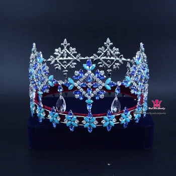 02222S Global high-end plný zadné koruny headdress prívesok crystal drahokamu ručné vlasy príslušenstvo Miss World sprievod koruna