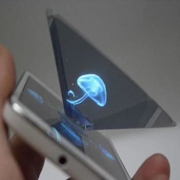 2021New 3D Hologram Pyramídy Okno Display Video Stojan Univerzálny Holografický Projektor Mini Mobilný Telefón Predviesť Telefón Príslušenstvo