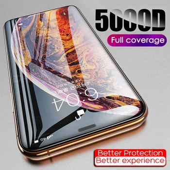 5000D Úplné Pokrytie Tvrdeného Pre iPhone 11 Pro X XR XS MAX Sklo Na iPhone 6 6 7 8 Plus SE 2020 Screen Protector Sklo Film